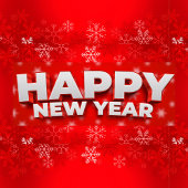 Gelukkig nieuwjaar metalen ornament