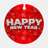 Gelukkig nieuwjaar metalen ornament