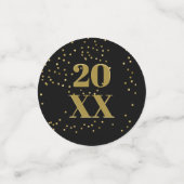 Gelukkig Nieuwjaar Metallic Gold/Black ID533 Confetti (Kleine voorkant)