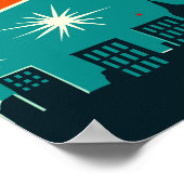 Gelukkig Nieuwjaar Mid-Century Modern Style Poster (Hoek)