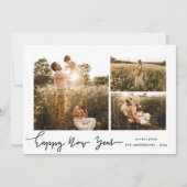 Gelukkig nieuwjaar | Minimalistisch script Multi P Feestdagenkaart (Voorkant)