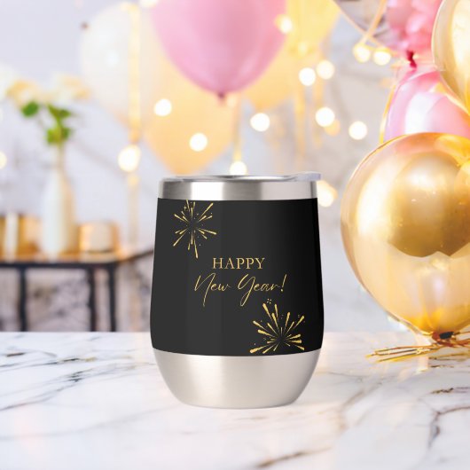 Gelukkig Nieuwjaar minimalistisch vuurwerk zwart (Vrijgezellenfeest)