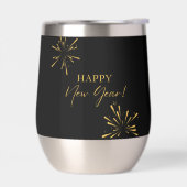 Gelukkig Nieuwjaar minimalistisch vuurwerk zwart (Links)