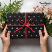 Gelukkig Nieuwjaar Modern Minimalistisch Monogram Cadeaupapier