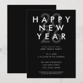 Gelukkig Nieuwjaar Modern Minimalistisch Nieuwjaar Kaart (Voorkant / Achterkant)