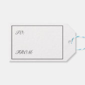 Gelukkig Nieuwjaar Modern Minimalistisch Wit Zwart Cadeaulabel (Voorkant (Horizontaal))