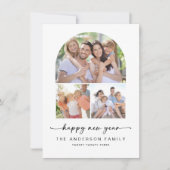 Gelukkig nieuwjaar | Moderne Arch 3 Foto's Feestdagenkaart (Voorkant)