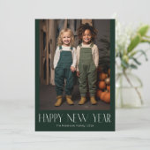 Gelukkig nieuwjaar moderne foto feestdagenkaart (Staand voorkant)