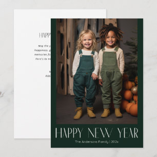 Gelukkig nieuwjaar moderne foto feestdagenkaart
