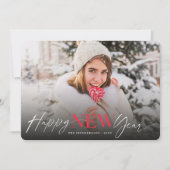 Gelukkig Nieuwjaar Moderne Klassieke Typografie Fo Feestdagenkaart (Voorkant)