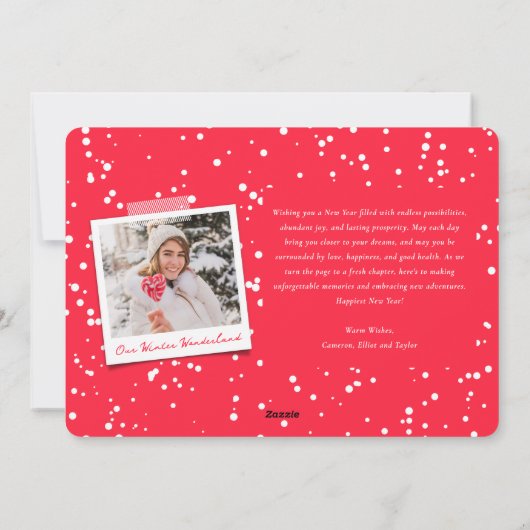 Gelukkig Nieuwjaar Moderne Klassieke Typografie Fo Feestdagenkaart (Achterkant)