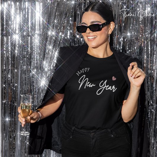 Gelukkig Nieuwjaar Moderne Minimalistische Typogra T-shirt