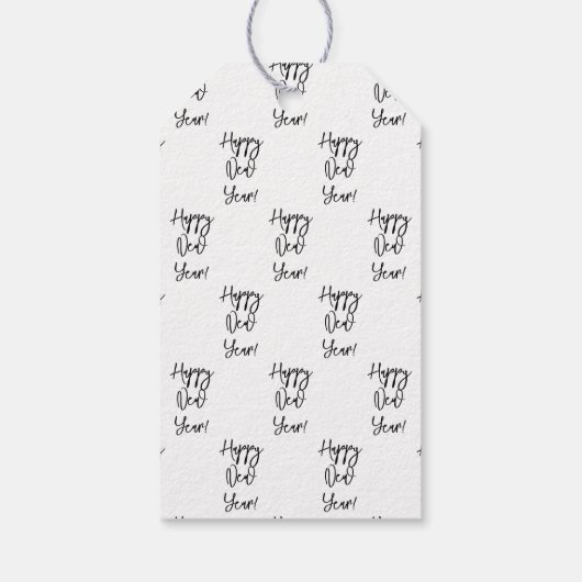 Gelukkig nieuwjaar! Moderne tekst afbeelding feest Cadeaulabel (Achterkant)