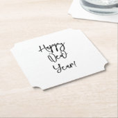 Gelukkig nieuwjaar! Moderne tekst zwart-wit gestre Kartonnen Onderzetters (Gekanteld)