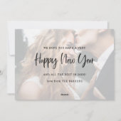 Gelukkig nieuwjaar | Moderne typografie en twee fo Feestdagenkaart (Achterkant)