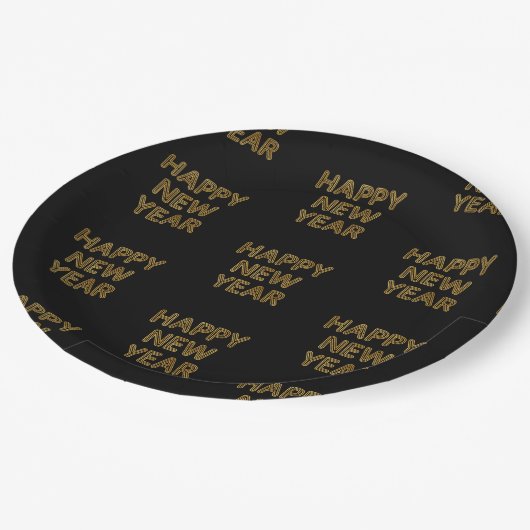 Gelukkig nieuwjaar moderne typografie papieren bordje (Gekanteld)