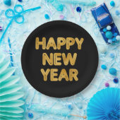 Gelukkig nieuwjaar moderne typografie papieren bordje (Feest)