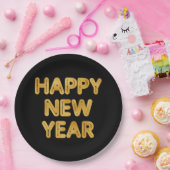 Gelukkig nieuwjaar moderne typografie papieren bordje (Feest)