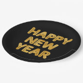 Gelukkig nieuwjaar moderne typografie papieren bordje (Gekanteld)