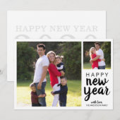 Gelukkig Nieuwjaar Moderne Vakantie Foto Eenvoudig Feestdagenkaart (Voorkant / Achterkant)