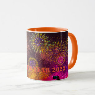 Gelukkig Nieuwjaar Mok 2024 oranje kleur