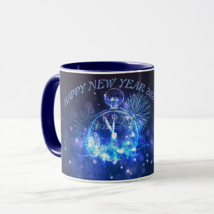 Gelukkig Nieuwjaar Mokken 2025navy blauw kleur