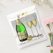 Gelukkig Nieuwjaar Mousserende Wijnfles 2025 Bedankzakje (Gezegeld)