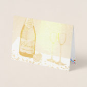 Gelukkig Nieuwjaar Mousserende Wijnfles 2025 Folie Kaarten (Voorkant)