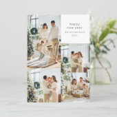 Gelukkig Nieuwjaar Multi-fotocollage aangepast ber Feestdagenkaart (Staand voorkant)