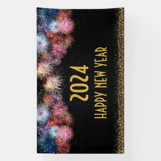 Gelukkig nieuwjaar muur spandoek (Verticaal)