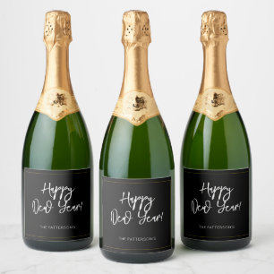 Gelukkig Nieuwjaar NAAM Mousserende Wijn Label Fun Sparkling Wijnetiket