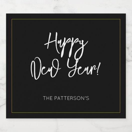 Gelukkig Nieuwjaar NAAM Mousserende Wijn Label Fun Sparkling Wijnetiket (Enkel label)