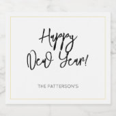 Gelukkig Nieuwjaar NAAM Mousserende Wijn Label Fun Sparkling Wijnetiket (Enkel label)