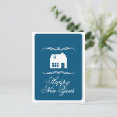 gelukkig nieuwjaar nieuwe adresaankondiging briefkaart (Staand voorkant)