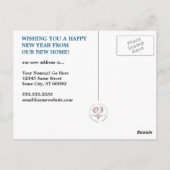 gelukkig nieuwjaar nieuwe adresaankondiging briefkaart (Achterkant)