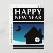 gelukkig nieuwjaar nieuwe adresaankondiging briefkaart (Voorkant / Achterkant)