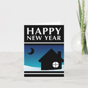 gelukkig nieuwjaar nieuwe adresaankondiging feestdagen kaart