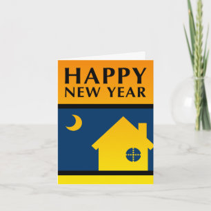 gelukkig nieuwjaar nieuwe adresaankondiging feestdagen kaart