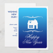 gelukkig nieuwjaar nieuwe adresaankondiging feestdagenkaart (Voorkant / Achterkant)