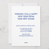 gelukkig nieuwjaar nieuwe adresaankondiging feestdagenkaart (Achterkant)
