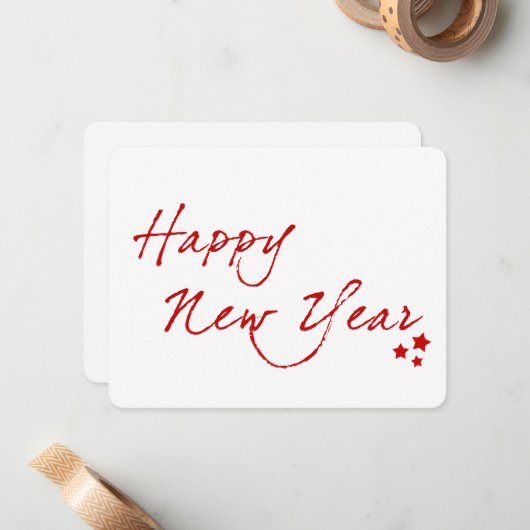 gelukkig nieuwjaar notitiekaartje (Voorkant / Achterkant in situ)