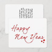 gelukkig nieuwjaar notitiekaartje (Voorkant / Achterkant)