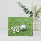 Gelukkig nieuwjaar op Golfer Briefkaart (Staand voorkant)