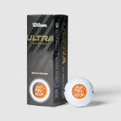Gelukkig Nieuwjaar Oranje Waterverf Splatter Golfballen (Verpakking)