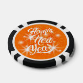Gelukkig Nieuwjaar Oranje Waterverf Splatter Poker Chips (Enkel)