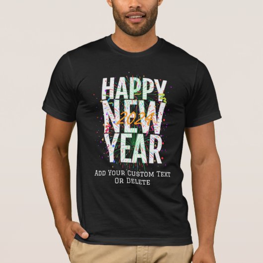Gelukkig Nieuwjaar Oudejaarsfeest Vuurwerk T-shirt (Voorkant)