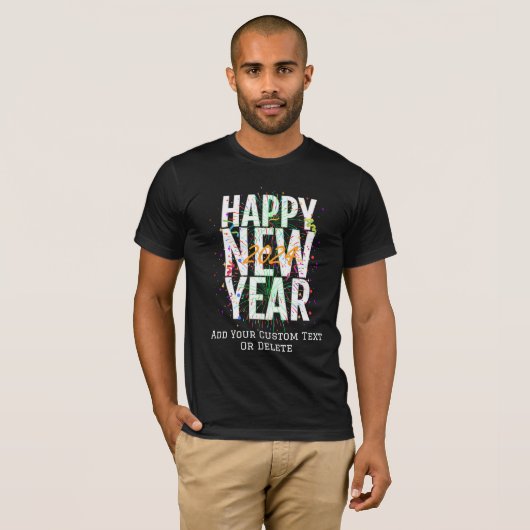 Gelukkig Nieuwjaar Oudejaarsfeest Vuurwerk T-shirt (Voorkant volledig)