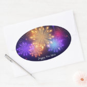 Gelukkig Nieuwjaar Ovale Sticker (Envelop)
