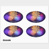 Gelukkig Nieuwjaar Ovale Sticker (Vel)