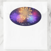 Gelukkig Nieuwjaar Ovale Sticker (Tas)